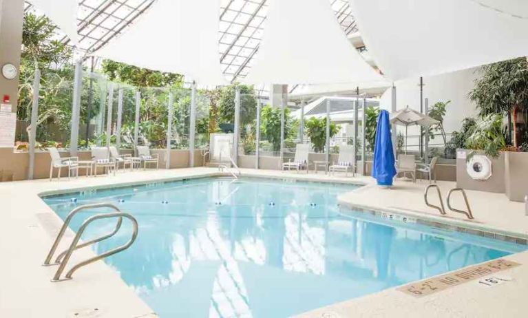 Beautiful and bright indoor pool at the DoubleTree by Hilton Rochester.