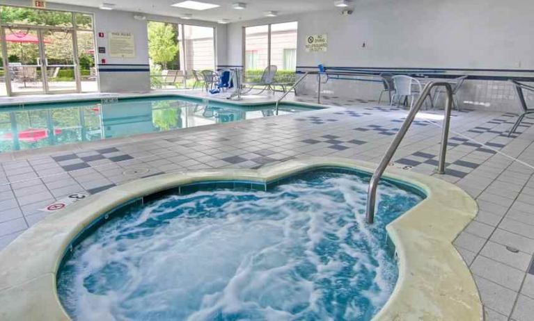 Beautiful indoor pool area at the Hampton Inn & Suites Leesburg.