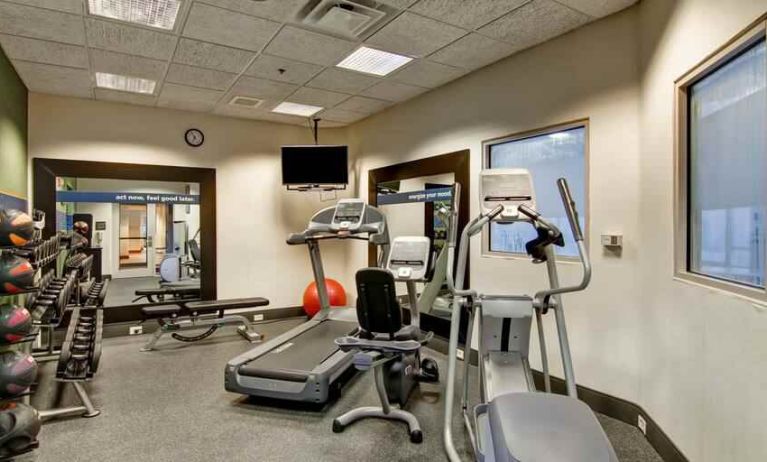 Fully equipped fitness center at the Hampton Inn & Suites Leesburg.