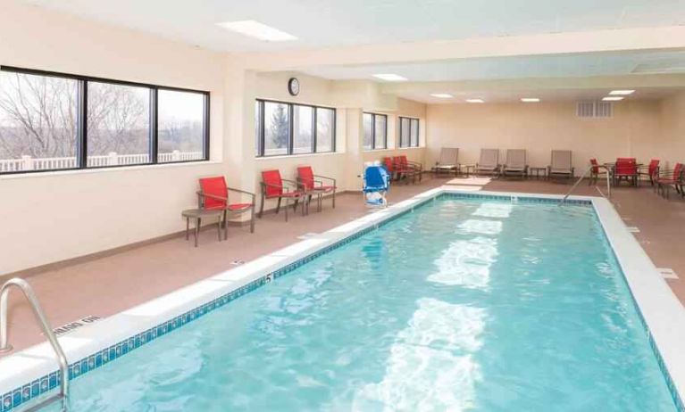 Relaxing indoor pool at the Hampton Inn Grand Rapids North.