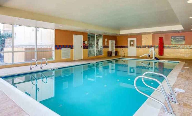 Relaxing indoor pool at the Hampton Inn & Suites Westford-Chelmsford.