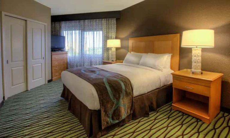 Queen suite with window at the DoubleTree Suites by Hilton Orlando - Disney Springs Area.