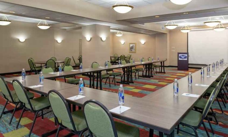 Meeting room with u shape table at the Hampton Inn Indianapolis Dwtn Across from Circle Centre.