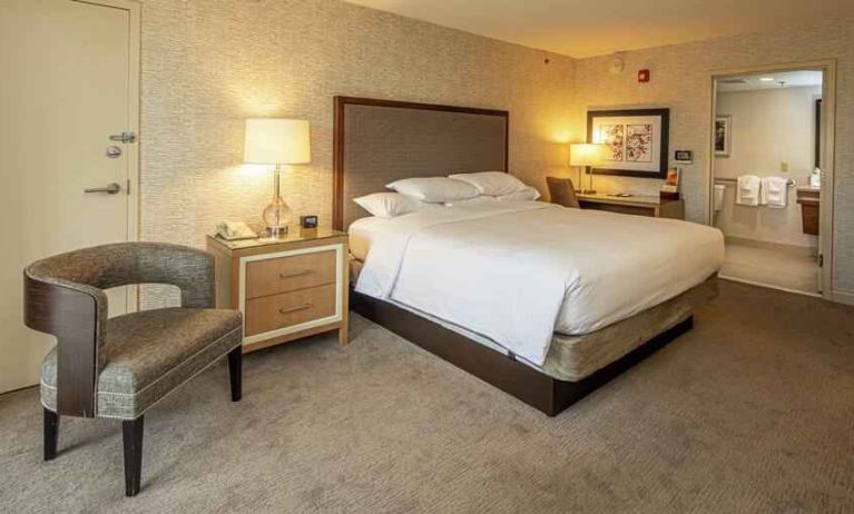 Spacious king bedroom at the DoubleTree by Hilton Pittsburgh Green Tree.