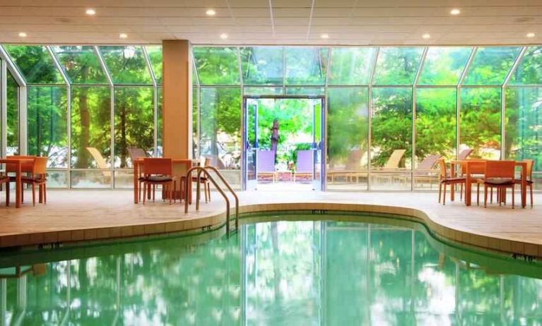 Indoor salted pool at the Embassy Suites by Hilton Cincinnati Blue Ash.