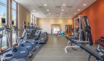 Fitness center with treadmills and machines at the Hilton Reading.