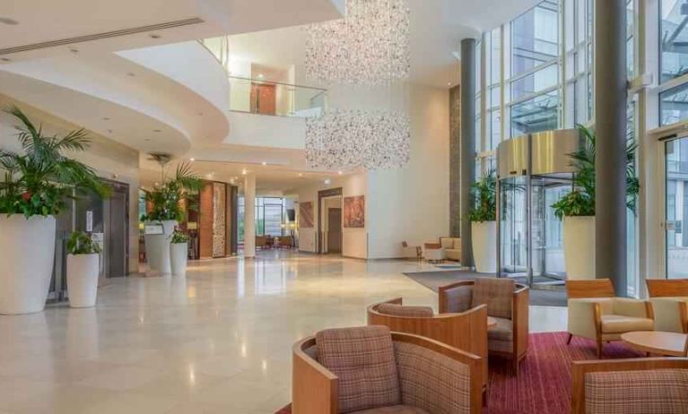 Elegant lobby workspace at the Hilton Reading.