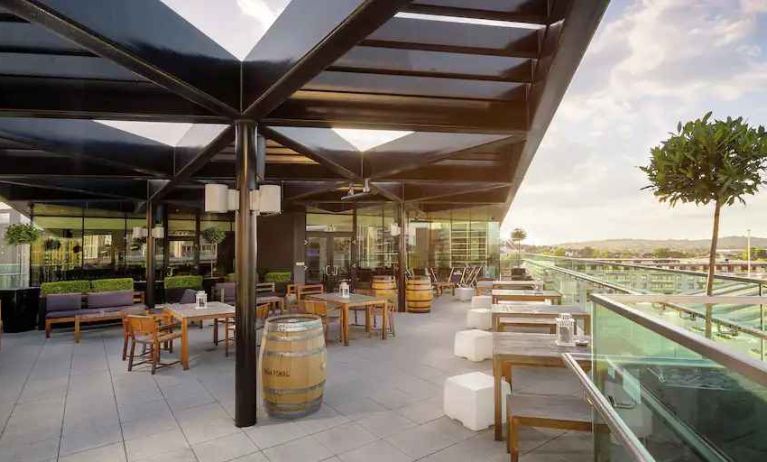 Beautiful outdoor terrace perfect for co-working at the Hilton London Wembley.