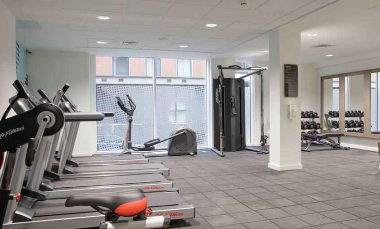 Fitness center at the Hampton by Hilton Manchester Northern Quarter.