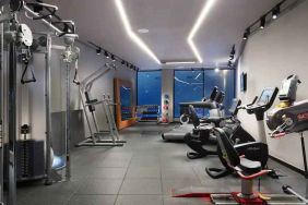 Fitness center at the Hilton London Bankside.