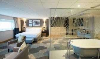 Beautiful and spacious king suite with bath tub at the DoubleTree by Hilton Coventry Building Society Arena.