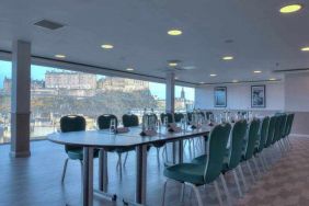 Beautiful meeting room overlooking the city center at the DoubleTree by Hilton Edinburgh City Centre.