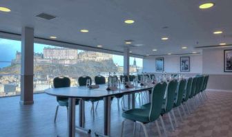 Beautiful meeting room overlooking the city center at the DoubleTree by Hilton Edinburgh City Centre.