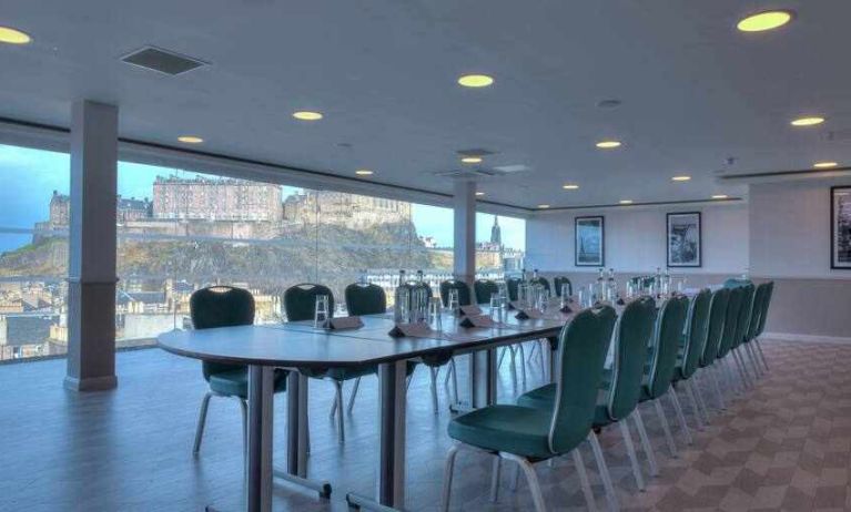 Beautiful meeting room overlooking the city center at the DoubleTree by Hilton Edinburgh City Centre.