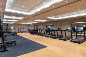 fully equipped fitness center at Hilton London Metropole.