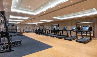 fully equipped fitness center at Hilton London Metropole.