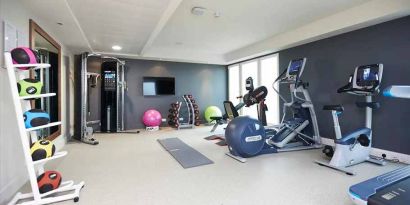 fully equipped fitness center at DoubleTree by Hilton London ExCel.