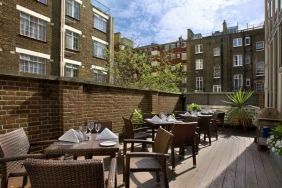 Outdoor terrace perfect for co-working at the Hilton London Euston.