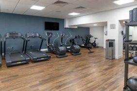 Fully equipped fitness center at the Hilton London Gatwick Airport.