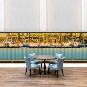 Elegant bar area perfect for co-working at the Hilton London Gatwick Airport.