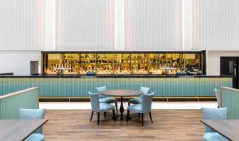 Elegant bar area perfect for co-working at the Hilton London Gatwick Airport.