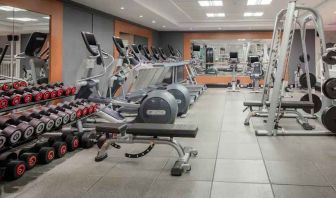 Fully equipped fitness center at the Hilton Northampton.