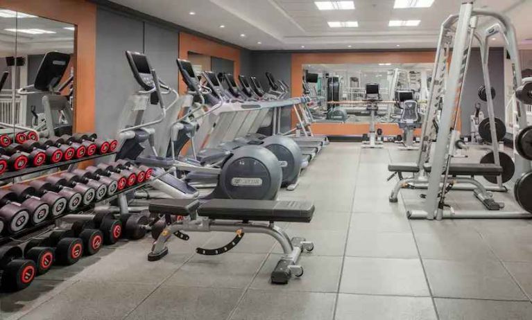 Fully equipped fitness center at the Hilton Northampton.