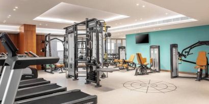 Fully equipped gym at the DoubleTree Dubai Al Jadaf