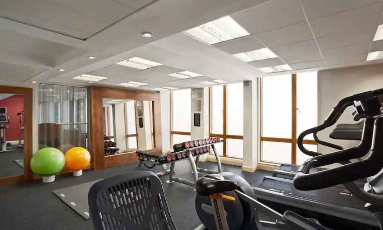 Fitness center at the Hilton Garden Inn Birmingham Brindleyplace.