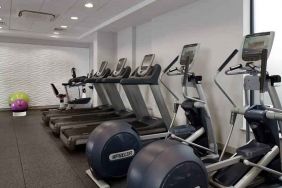 Fitness center with treadmills at the DoubleTree by Hilton London Angel Kings Cross.