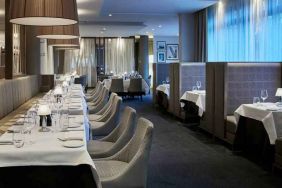 Elegant restaurant area at the DoubleTree by Hilton London Angel Kings Cross.