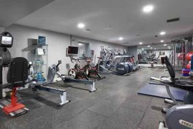 Fully equipped fitness center at the DoubleTree by Hilton Bristol North.