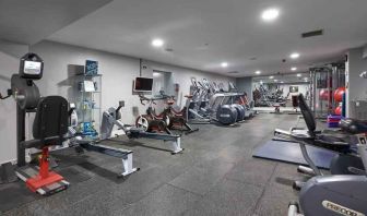 Fully equipped fitness center at the DoubleTree by Hilton Bristol North.