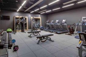 Fully equipped fitness center at the Hilton Bournemouth.