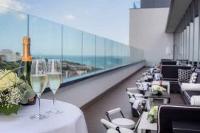 Beautiful outdoor terrace perfect for co-working at the Hilton Bournemouth.