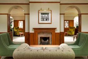 Elegant seating area by the fireplace at the DoubleTree by Hilton Southampton.