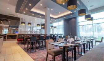 Restaurant area perfect for co-working at the Hilton Garden Inn Birmingham Airport UK.