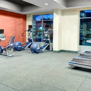 Equipped gym at the Hampton Suites Atlanta Perimeter Dunwoody