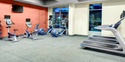 Equipped gym at the Hampton Suites Atlanta Perimeter Dunwoody