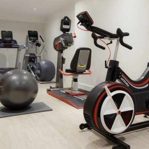 fully equipped fitness center at Hilton London Angel Islington.