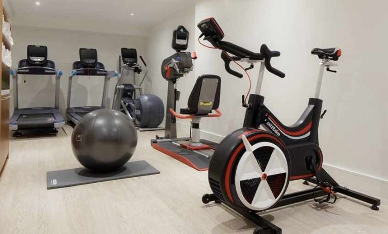 fully equipped fitness center at Hilton London Angel Islington.