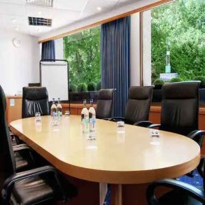 Beautiful meeting room with comfortable chairs at the Hilton Birmingham Metropole.