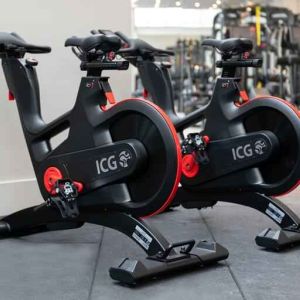 Fitness center with exercise bicycles at the Hilton Birmingham Metropole.