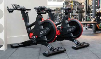 Fitness center with exercise bicycles at the Hilton Birmingham Metropole.