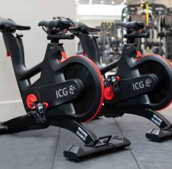 Fitness center with exercise bicycles at the Hilton Birmingham Metropole.