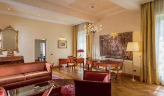 Comfortable living room perfect as workspace at the Grand Hotel Villa Torretta Milan Sesto, Curio Collection.