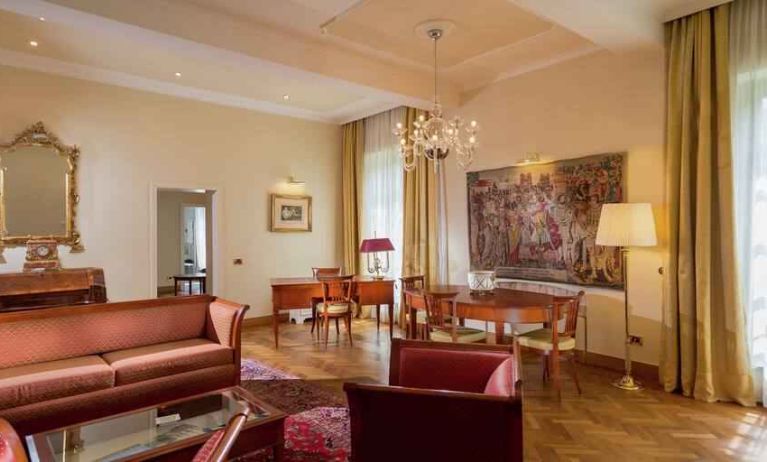 Comfortable living room perfect as workspace at the Grand Hotel Villa Torretta Milan Sesto, Curio Collection.