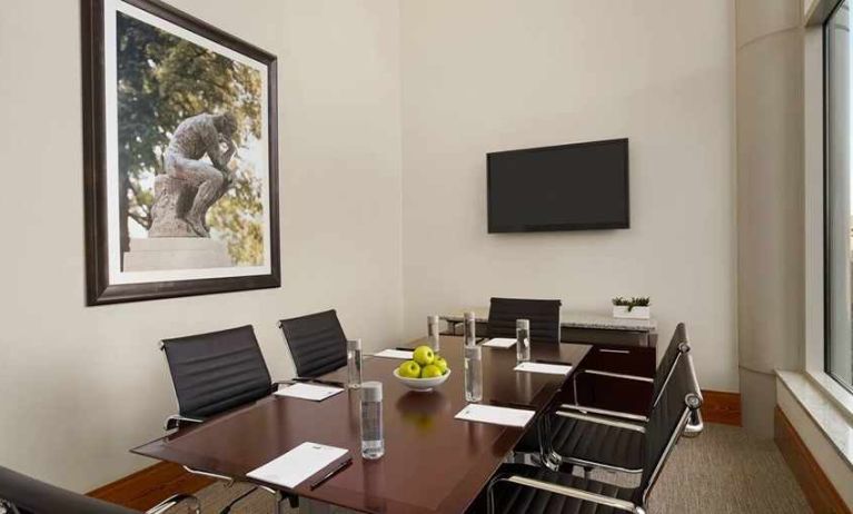 professional and bright-lit meeting room ideal for all business meetings at Homewood Suites by Hilton University City Philadelphia, PA.