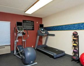 well equipped fitness center at Hampton Inn Bloomington.