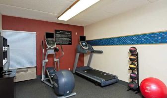 well equipped fitness center at Hampton Inn Bloomington.